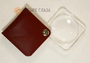 Лупа складная двояковыпуклая Eschenbach Classic 3,5x, 50 мм, красный чехол (квадратный), изображение 5